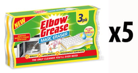 15 x Elbow Grease Magic Eraser Stains Marks Remover Sponge No Chemicals Needed