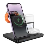 Titan 15W 3-in-1 Wireless Fast Charger with Night Lamp Black