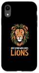 Coque pour iPhone XR Visage de lion drôle Meme Lions Citations Just A Man Who Loves Lions