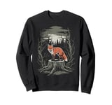 Dark Cottagecore Fox Forest Scene Sweatshirt