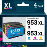 953XL Cartouches d'encre Compatible avec Cartouche HP 953 953 XL pour HP Officejet Pro 7720 7740 8710 7730 8210 8218 8715 8718 8719 8720 8725 8728 8730 8740 (Noir Cyan Magenta Jaune)