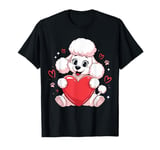 Cute Poodle Love Heart Valentines Day Poodle Lover T-Shirt