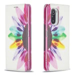 Yhteensopiva Xiaomi Poco F3 Fancy Print -lompakkokotelon kanssa, jossa on korttipaikat Magneettisesti suljettava Folio Flip Cover - Auringonkukka