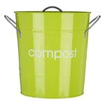 Premier Housewares 0510021 Bac à Compost avec Poignées et Godet Intérieur en Acier Galvanisé/Zinc/Plastique Vert