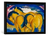 Kunst für Alle 'Encadré Image de Franz Marc Les Petits Chevaux Jaunes, d'art dans Le Cadre de Haute qualité Photos Fait Main, 60 x 40 cm, Noir Mat