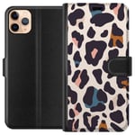 Apple iPhone 11 Pro Max Svart Plånboksfodral Leopardmönster