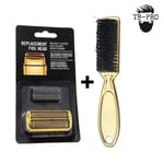 GOLD REPLACEMENT FOIL & CUTTER FOR BABYLISS PRO FX 01/02 WITH GOLD BRUSH UK