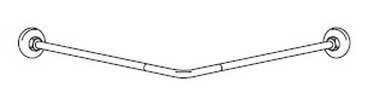 INDA A0144AAP Structure Tubulaire avec Angle de 90 degrés pour Rideau de Douche, Argenté, 80x80