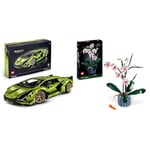 LEGO Technic 42115 Lamborghini Sián FKP 37, Maquette Voiture, 1:8, a Construire, Collection, Construction Voiture, pour Adultes & 10311 Icons Orchid Artificial Plant Building Set with Flowers