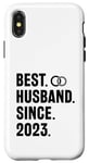 Coque pour iPhone X/XS Meilleur mari depuis 2023, anniversaire de mariage, couple marié