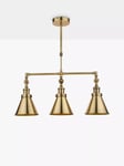 Laura Ashley Rufus 3 Pendant Bar Ceiling Light, Brass