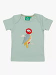 Little Green Radicals Baby Woodpecker T-Shirt, Powder Blue