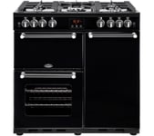 BELLING Kensington X90G Gas Range Cooker - Black & Chrome, Black