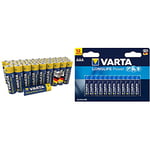 VARTA Industrial Pro AA Mignon Alkaline Batteries LR6-40-pack, Made in Germany & Longlife Power AAA Micro LR03 Alkaline Battery (12-pack) - Made in Germany