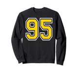 Number 95 in Yellow White Black Sweatshirt