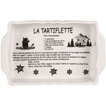 TABLE & COOK - Plat tartiflette ceramique rectangulaire 21 x 12.5 cm crème