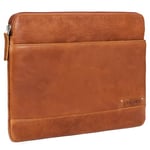 STILORD 'Robb' Vintage Sac d'ordinateur Portable en Cuir pour 13,3' MacBook/pour Surface Pro 4 / pour iPad 12.9 / Case Cover Organizer Cuir véritable, Couleur:Ocre - Marron