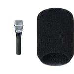 Shure SM86-LC Cardioid Condenser Vocal Microphone,Black & A85WS Black Foam Windscreen for SM85, SM86, SM87A and BETA87A, and BETA87C