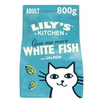 Lily's Kitchen Made with Natural Ingredients Adult Dry Cat Food White Fish with Salmon Grain-Free Recipe 4 x 800g