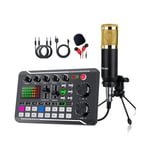 F998 BM800 Set Kit de Carte Son Portable Microphone à Condensateur Set Live Sound Card