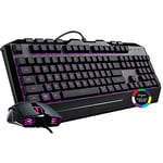 Cooler Master Devastator 3 Plus Combo Clavier & Souris Gaming - AZERTY Français - Clavier Mem-Canique à Rétroéclairage LED 7 Couleurs, Touches Multimédia Dédiées, Repose-Poignet, Souris Gaming MM110