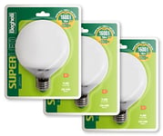 Beghelli - Ampoule LED E27 Lumière Chaude, Ampoule Globe 16W, 1600lm, 3000K, Pack de 3, Efficace, Installation Facile, Durée de Vie 15000 Heures, Groupe Couleur : Led, Taille : 3 pièces