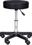 HOMCOM Tabouret massage a roulettes reglable en hauteur pivotant avec trois couleurs de housse de protection