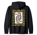 King Of Hearts Doodle - Vintage Graphic Card Game Lover Zip Hoodie