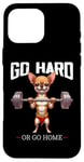 Coque pour iPhone 16 Pro Max Go Hard Or Go Home Chihuahua Musculation Fitness Gym