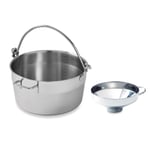 Lot bassine à confiture inox 30 cm et entonnoir 14 cm Mathon