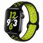 Sportrem för Apple Watch Band 45 mm 49 mm 44 mm 40 mm 41 mm 42 mm Silikonarmband correa iWatch Ultra 2 Series 9 8 SE 7 6 5 4 3 Svart-gul 1 Black-yellow 1 M-L