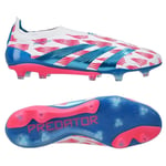 adidas Predator Elite Laceless FG Reemergence - Vit/Blå/Rosa - Gräs (FG), storlek 42⅔