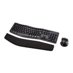 Amazon Basics - Ensemble clavier et souris ergonomique sans fil - disposition FR - noir