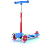 BremToy Trottinette Enfant 3 Ans, Trottinette Enfant avec Plateau Lumineux et Roues LED PU, Hauteur Réglable sur 4 Niveaux, Freinage Réactif, Légère, Trottinette Enfant pour Débutants de 3 à 8 Ans