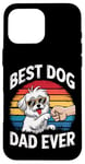 Coque pour iPhone 16 Pro Max Coton de Tuléar Papa Best Dog Dad Fête des Pères Hommes