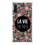 Evetane - Coque Silicone Compatible avec Samsung Galaxy Note 10 Plus - Protection Souple et Renforcée - Coins Antichocs - Fine et Transparente - Coque Arrière - La Vie en Rose