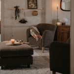 Fin Soffa | Kallskum | Retro | Klassisk | 1-sits | Brun | Bouclé | Mustangen | SWEE