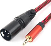 3,5 mm (1/8 pouces) mini prise jack TRS mâle vers XLR mâle smartphone vers table de mixage stéréo, ligne de micro d'ordinateur , câble de microphone (10 pieds)