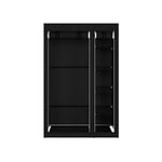 Armoire de Rangement penderie Dressing en Tissu avec 5 étagères + Tringle 107 x 175 x 45 cm - diverses Couleurs au Choix - Noir