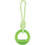 Anneau rond en TPR et corde 25 cm, vert, Samba Jouet pour chien