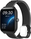 Montre Connectée Homme/Femme Avec Alexa Et Podometre, 1,95"" Smartwatch Avec 100 Sports, Repondre Appel Et Cardiofrequencemetre,Étanche Ip68 Pour Natation,Compatible Avec Ios Et Android Noir