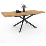 Idmarket - Table à manger extensible rectangle ines 6-10 personnes bois et noir 160-200 cm