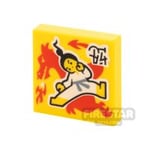 Printed Vidiyo Tile 2x2 Karate Kick and Dragon