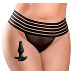 HookUp Panties (Trosa & Buttplug) - Crotchless Love Garter Black - XL