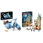 LEGO 10298 Icons Vespa 125 Scooter, Vintage Italian Iconic Model Building Kit & 76413 Harry Potter Hogwarts: Room of Requirement, with Transforming Fire Serpent Figure