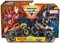 Monster Jam, Marvel Official Iron Man Vs. War Machine Die-Cast Monster Trucks, 1:64 Scale, Kids’ Toys for Boys and Girls Aged 3 and up