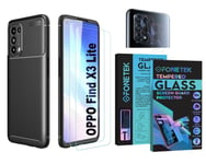 Bundle of Case + 2x Tempered Glass + 2x Camera Lens Cover for OPPO Find X3 Lite