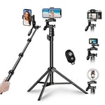 HUIOP 180cm/70in Selfie Stick Trépied en Alliage d'Aluminium avec Obturateur à Distance de Remplacement pour Smartphone Caméra Vlog Selfie Groupe Photo Prise de Streaming en Direct