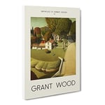 The Birthplace Of Herbert Hoover By Grant Wood Exhibition Museum Painting Canvas Wall Art Print Ready to Hang, Framed Picture for Living Room Bedroom Home Office Décor, 30x20 Inch (76x50 cm)