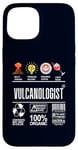 iPhone 15 Vulcanologist Job Definition Skills Coffee Wine Sarcasm Case